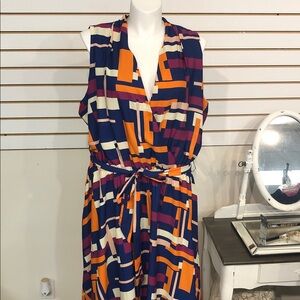 Ashley Stewart Colorful Geometric Maxi Dress